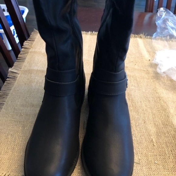 Women's Sociology Women's Wide Calf Buckle Boots 9 - Picture 2 of 4